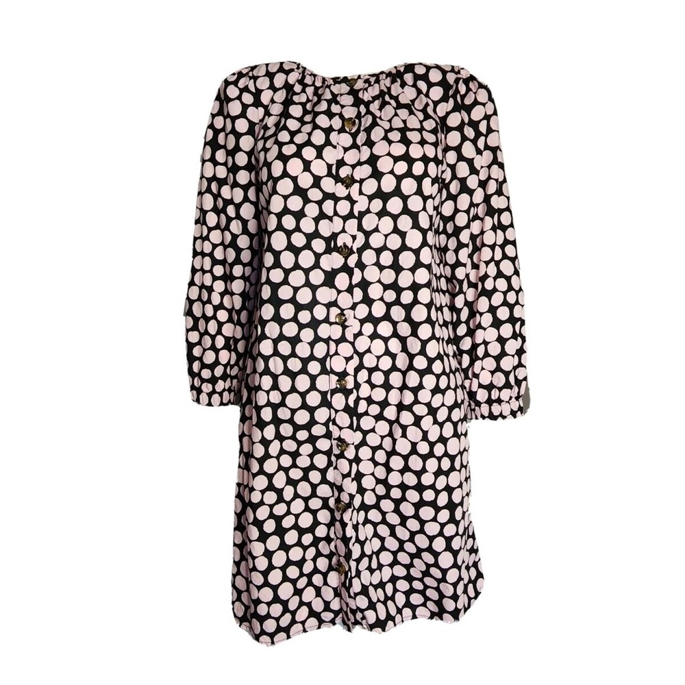 NWT Who What Wear Pink Polka Dot Dress, Size L